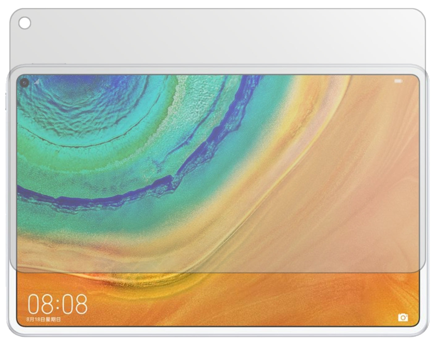 HuaweiMatePad Pro mit aufgebrachter dipos Displayschutzfolie, die lästige Fingerabdrücke minimiert