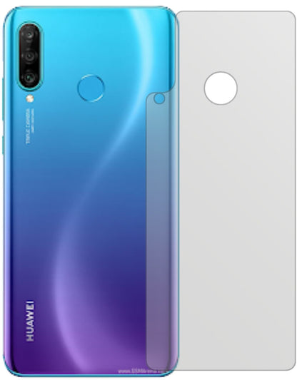 HuaweiNova 4e Rückseite mit aufgebrachter dipos Displayschutzfolie, die lästige Fingerabdrücke minimiert