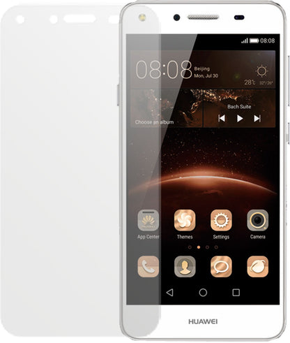 HuaweiY5 II mit aufgebrachter dipos Displayschutzfolie, die lästige Fingerabdrücke minimiert