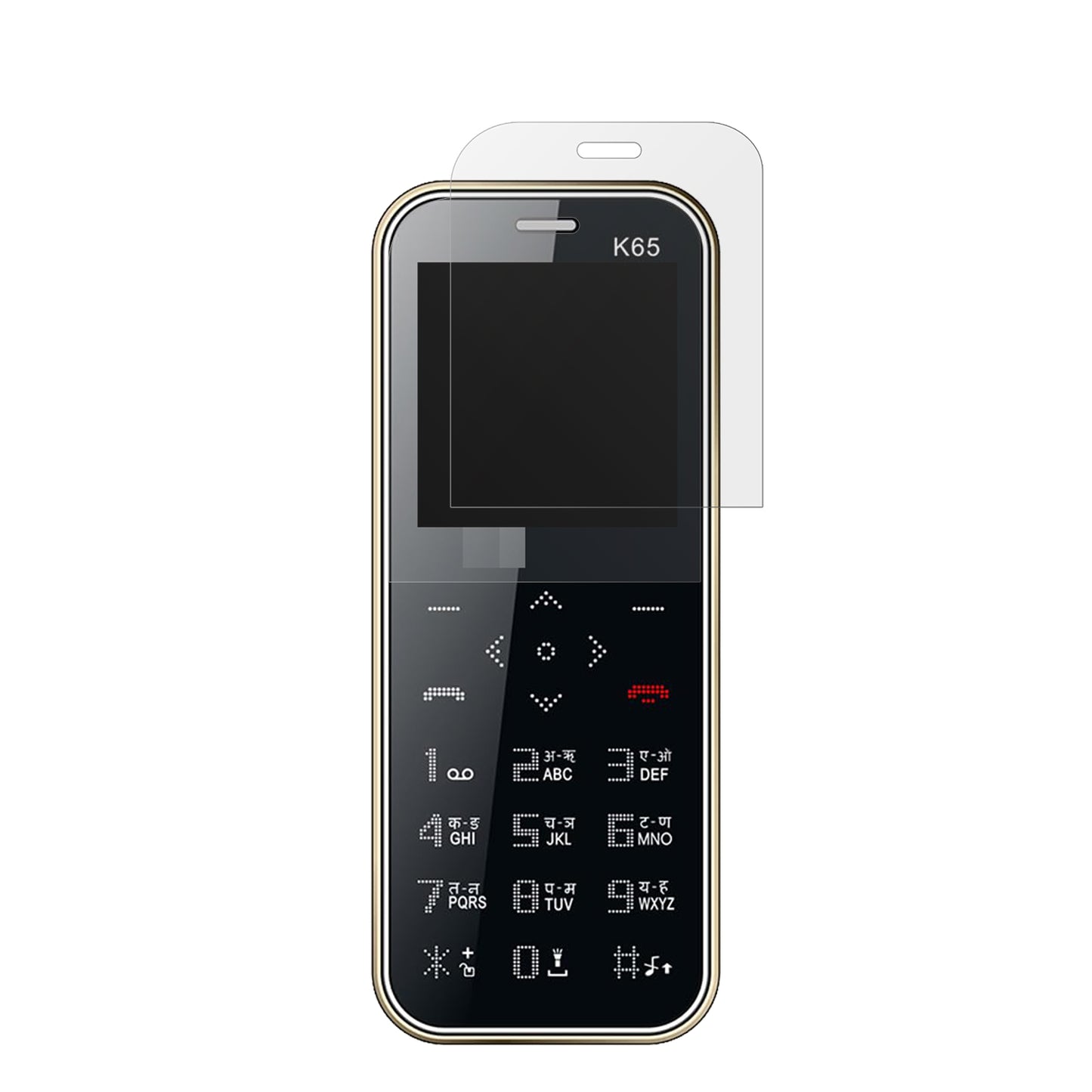 I KallK65 Card mit aufgebrachter dipos Displayschutzfolie, die lästige Fingerabdrücke minimiert