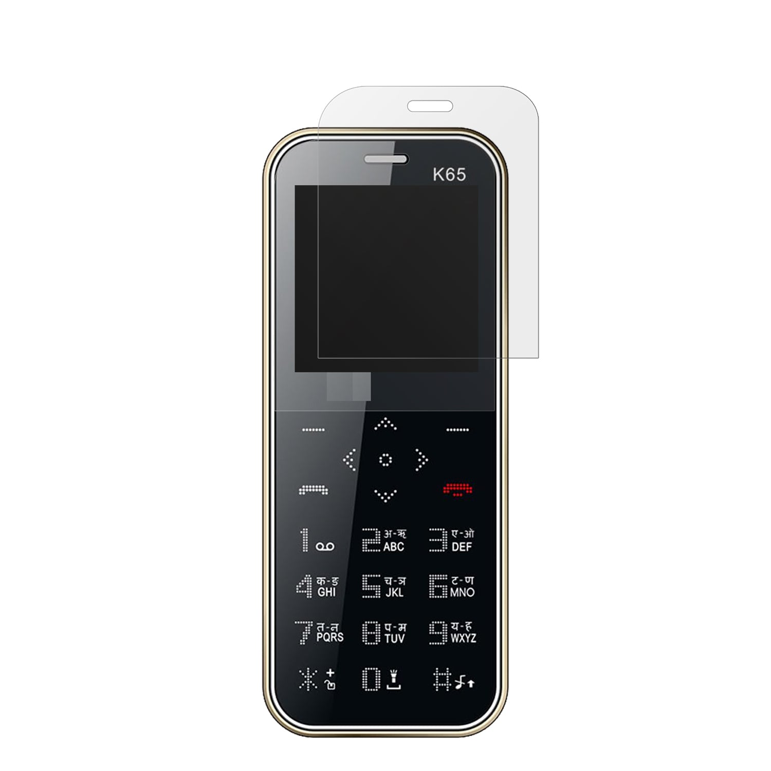 I KallK65 Card mit aufgebrachter dipos Displayschutzfolie, die lästige Fingerabdrücke minimiert