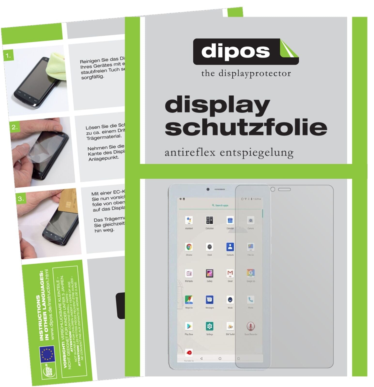 ibowinV7s 7 Zoll Tablet mit aufgebrachter dipos Displayschutzfolie, die lästige Fingerabdrücke minimiert