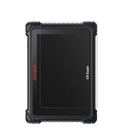 iCarsoftCR Eagle mit aufgebrachter dipos Displayschutzfolie, die lästige Fingerabdrücke minimiert