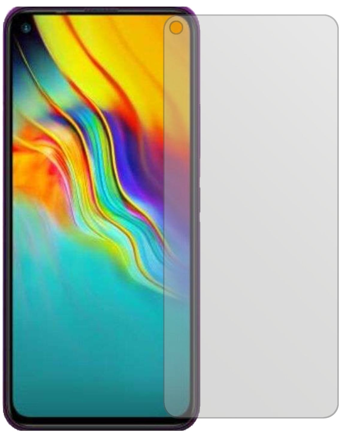 InfinixHot 9 Pro mit aufgebrachter dipos Displayschutzfolie, die lästige Fingerabdrücke minimiert