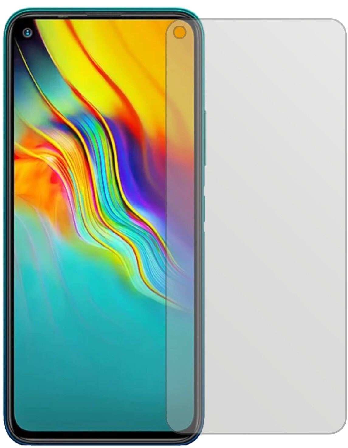 InfinixNote 7 Lite mit aufgebrachter dipos Displayschutzfolie, die lästige Fingerabdrücke minimiert
