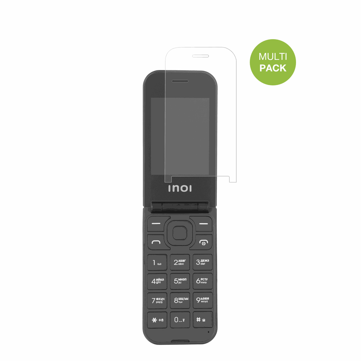 INOI284 Flip 4G mit aufgebrachter dipos Displayschutzfolie, die lästige Fingerabdrücke minimiert