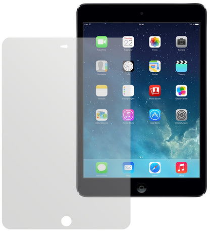 iPad Mini 2Apple mit aufgebrachter dipos Displayschutzfolie, die lästige Fingerabdrücke minimiert