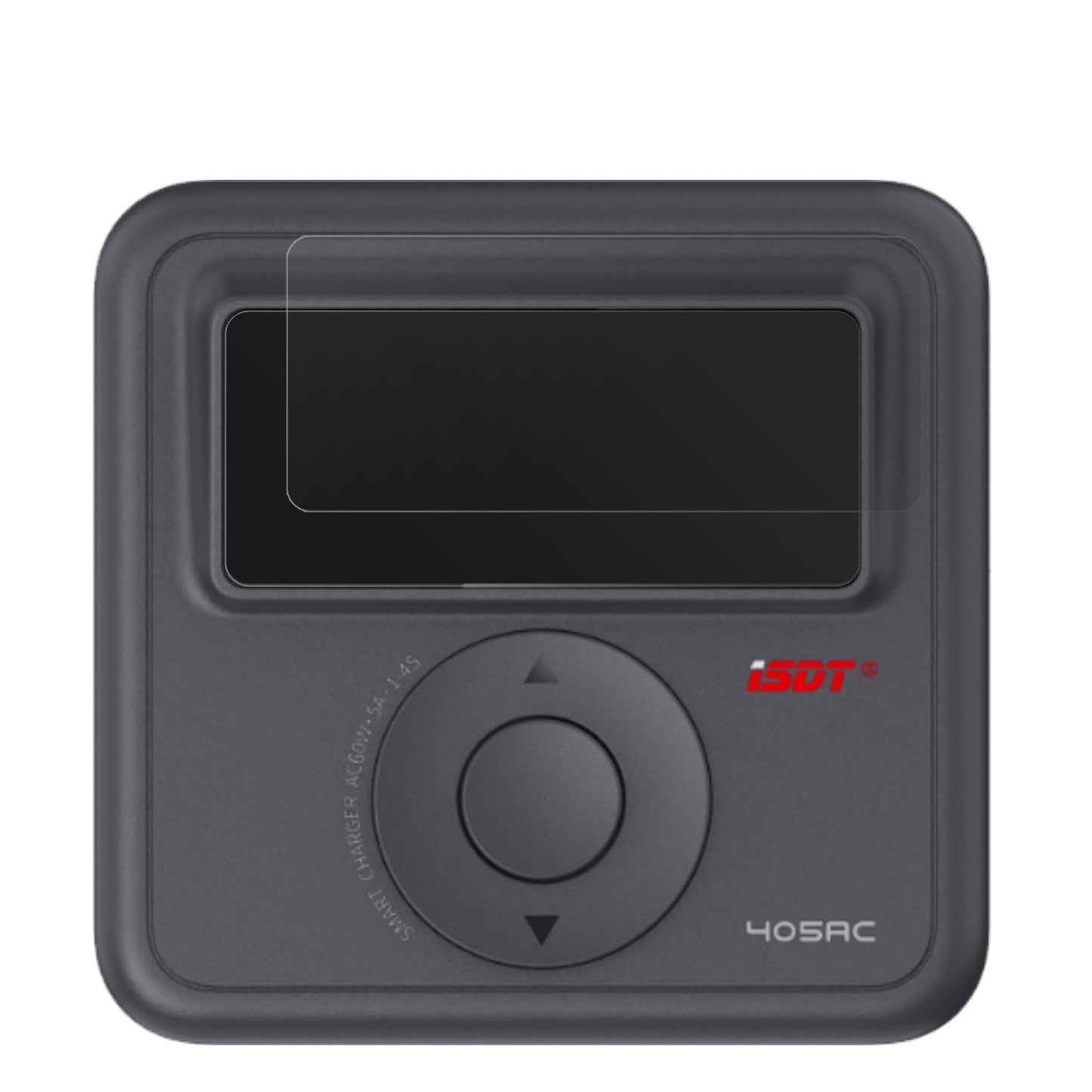 ISDT405AC mit aufgebrachter dipos Displayschutzfolie, die lästige Fingerabdrücke minimiert