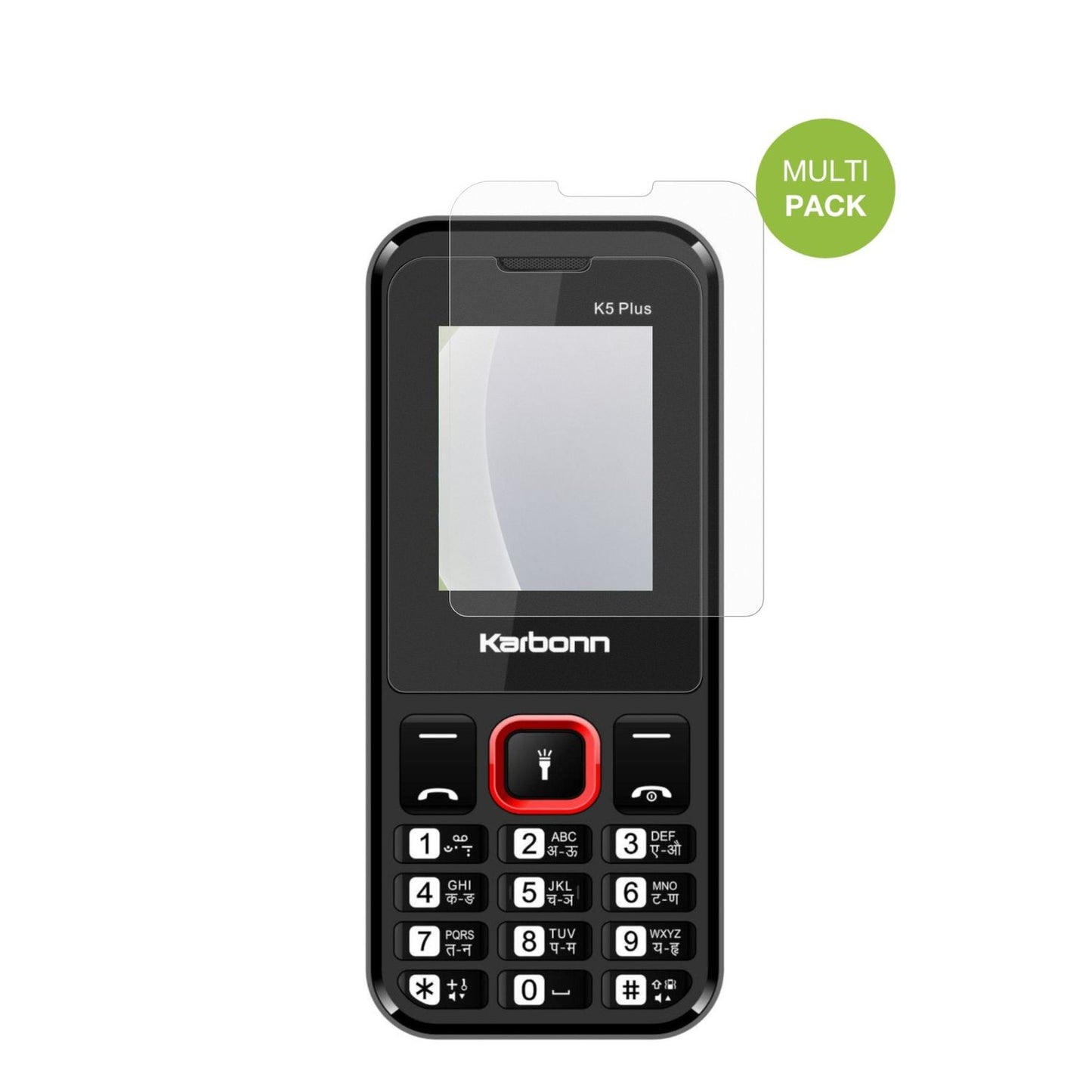 KarbonnK5 Plus mit aufgebrachter dipos Displayschutzfolie, die lästige Fingerabdrücke minimiert