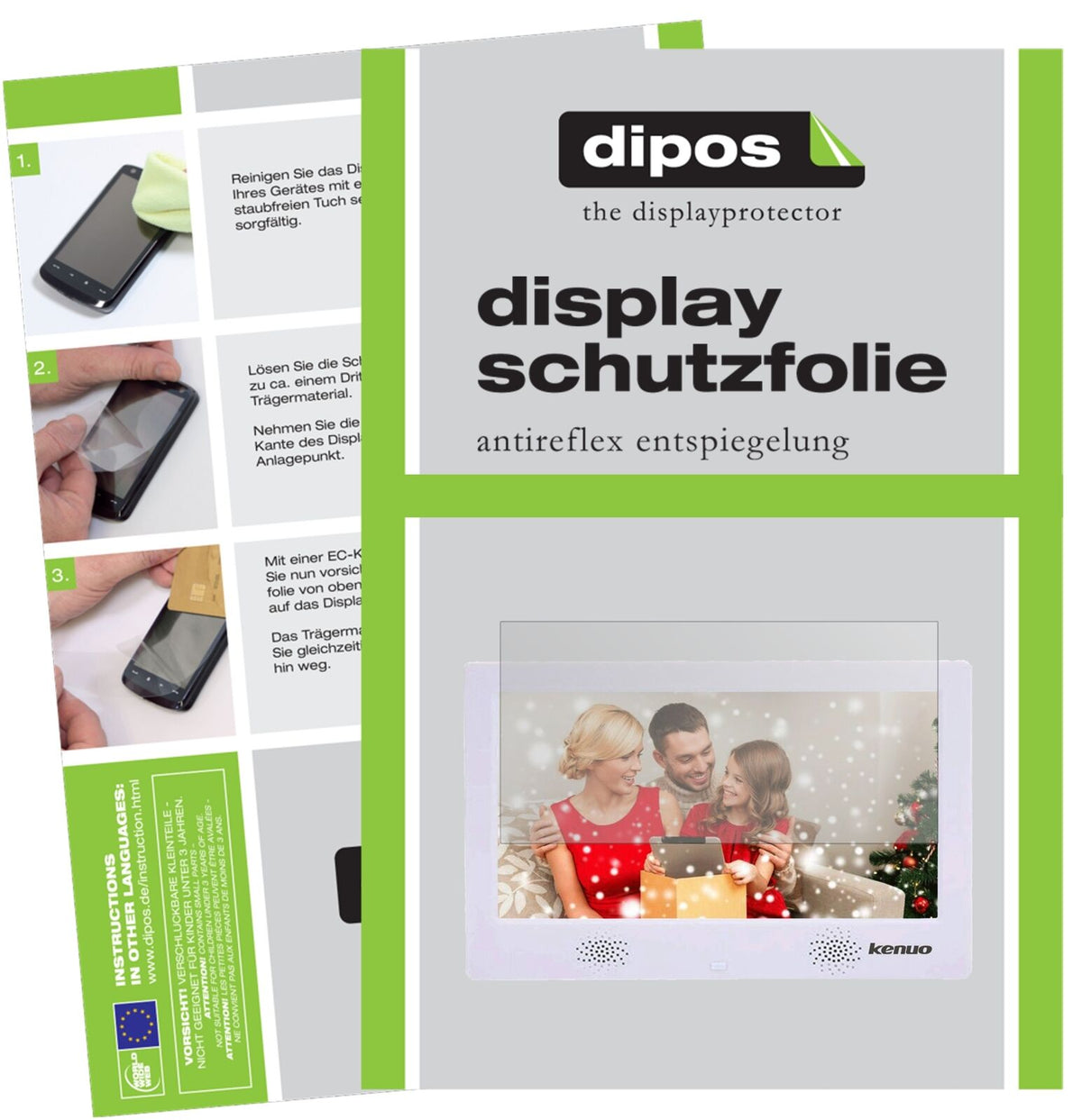 Kenuo10.1 Zoll mit aufgebrachter dipos Displayschutzfolie, die lästige Fingerabdrücke minimiert