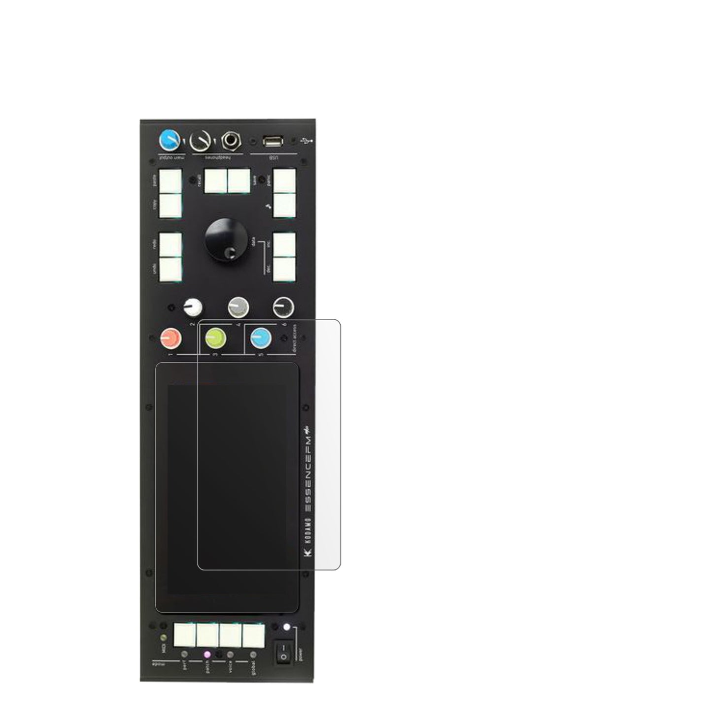 KodamoEssenceFM MKII mit aufgebrachter dipos Displayschutzfolie, die lästige Fingerabdrücke minimiert