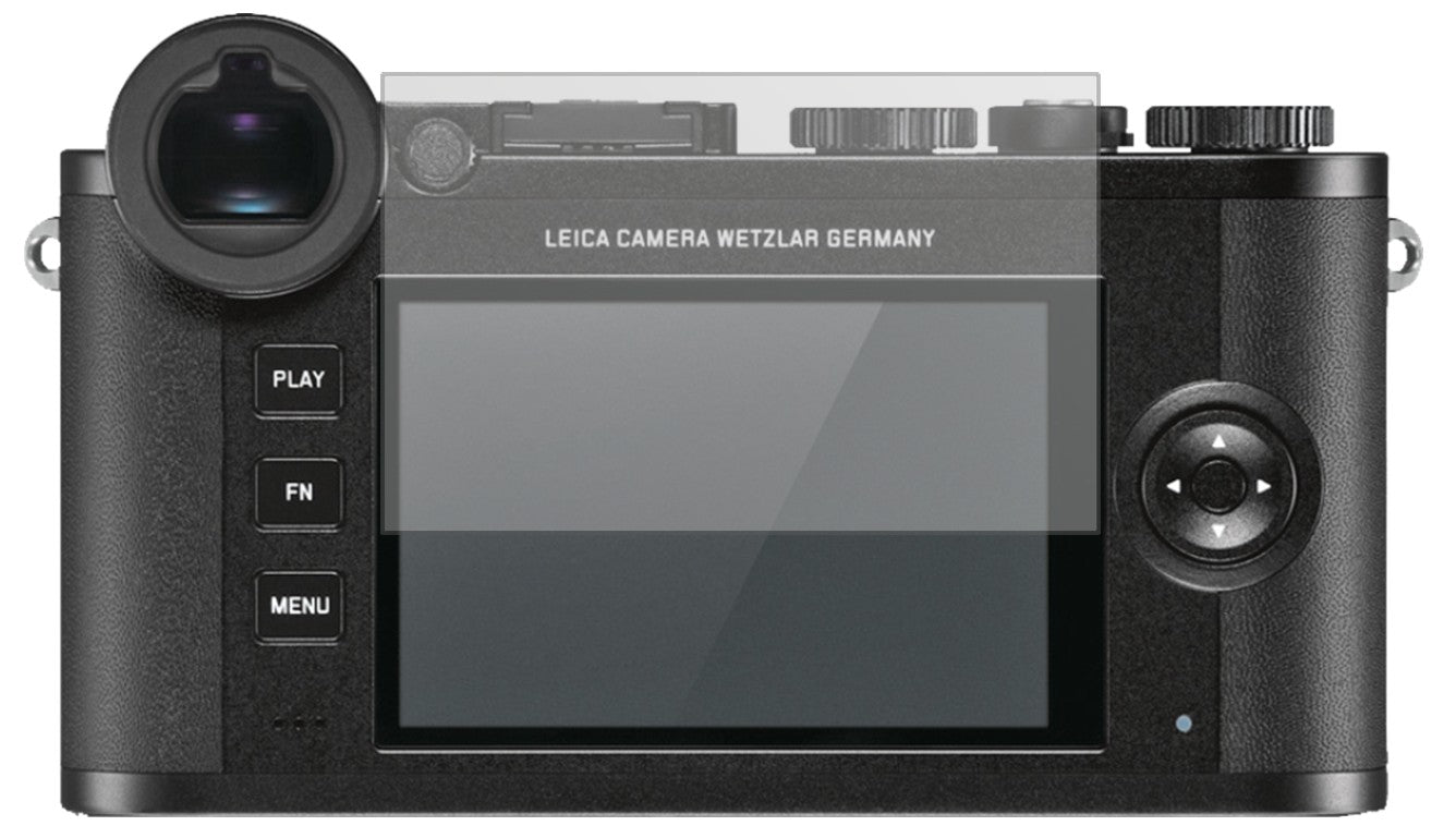 LeicaCL mit aufgebrachter dipos Displayschutzfolie, die lästige Fingerabdrücke minimiert