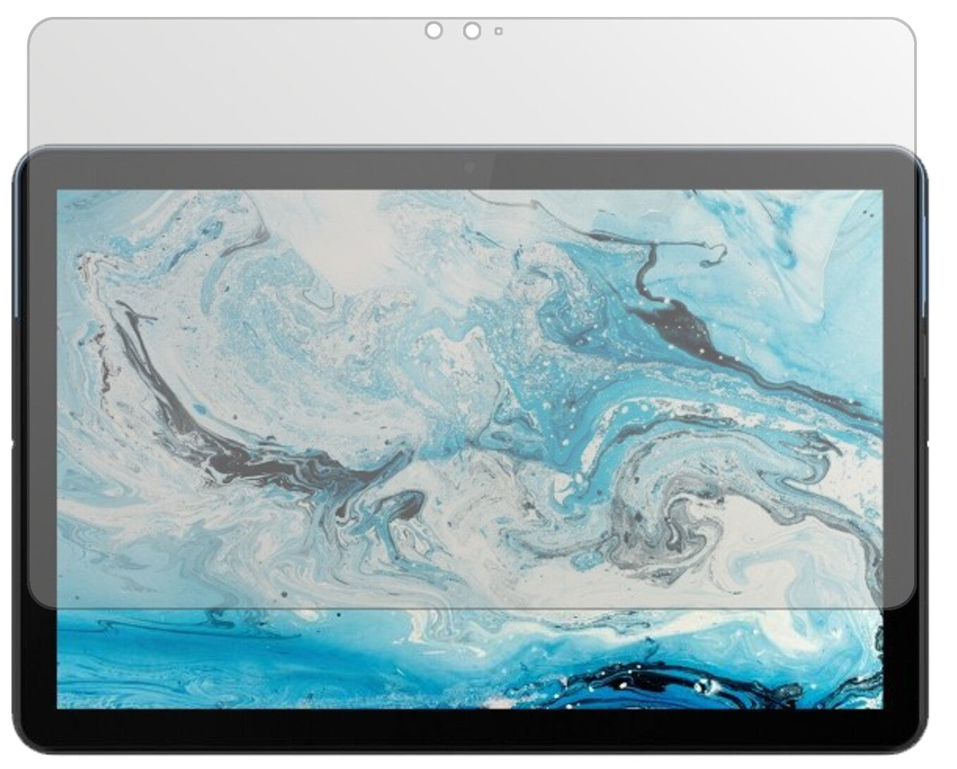 LenovoIdeaPad Duet Chromebook mit aufgebrachter dipos Displayschutzfolie, die lästige Fingerabdrücke minimiert
