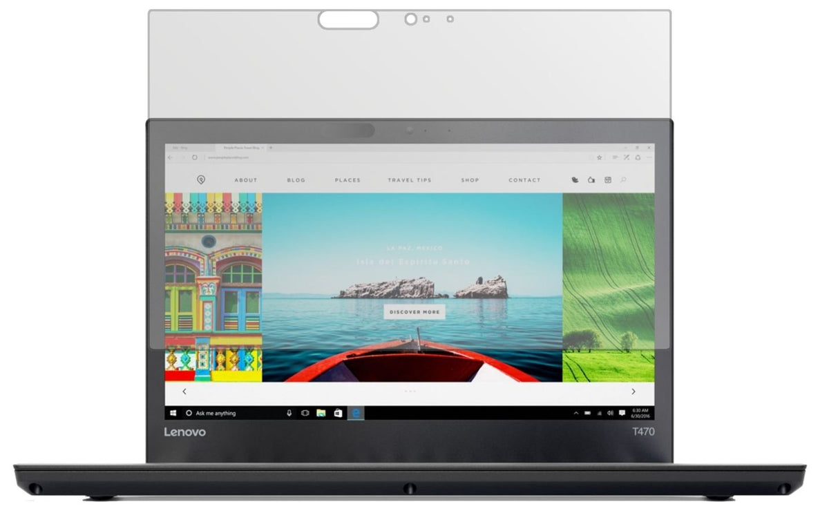 LenovoThinkPad T470 mit aufgebrachter dipos Displayschutzfolie, die lästige Fingerabdrücke minimiert