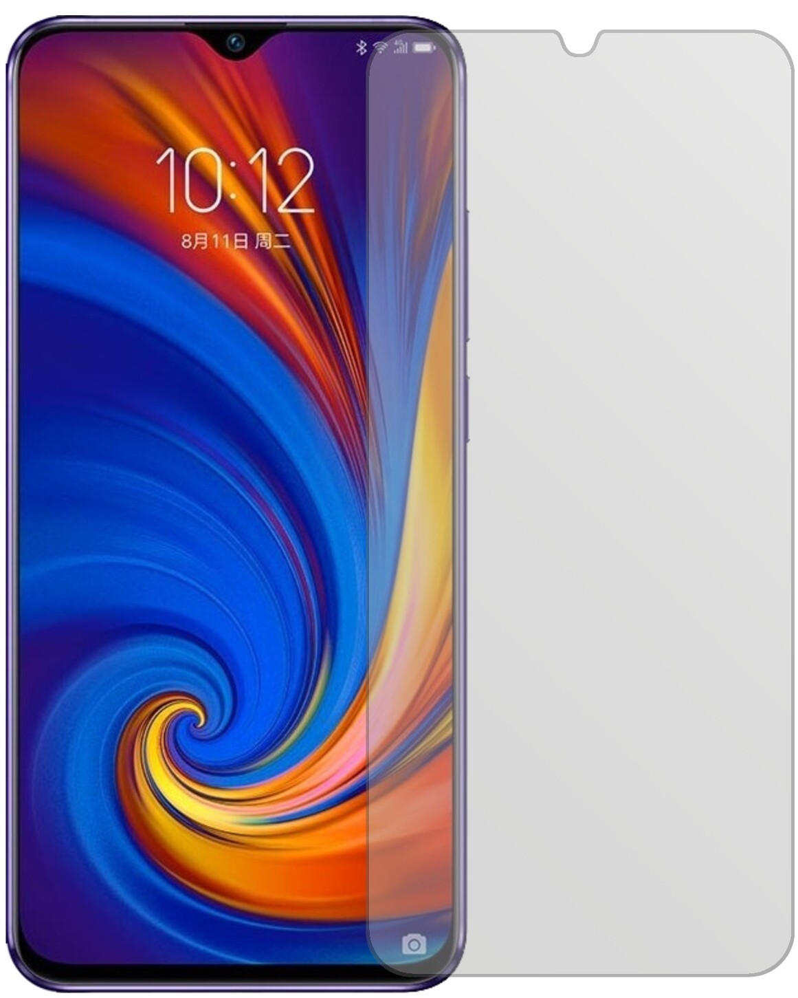 LenovoZ5s mit aufgebrachter dipos Displayschutzfolie, die lästige Fingerabdrücke minimiert