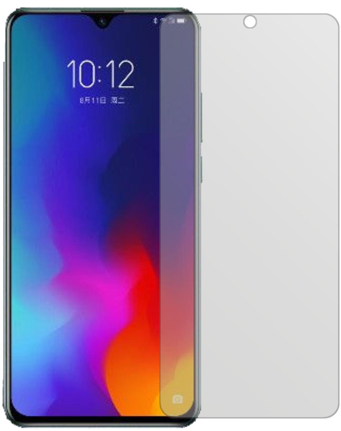 LenovoK10 note mit aufgebrachter dipos Displayschutzfolie, die lästige Fingerabdrücke minimiert