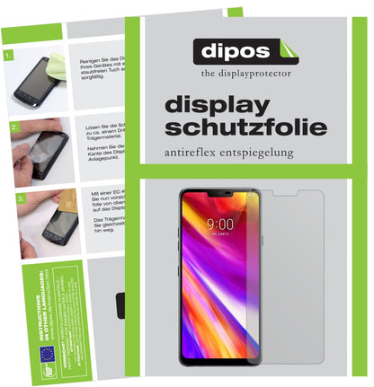 LGG7 ThinQ mit aufgebrachter dipos Displayschutzfolie, die lästige Fingerabdrücke minimiert