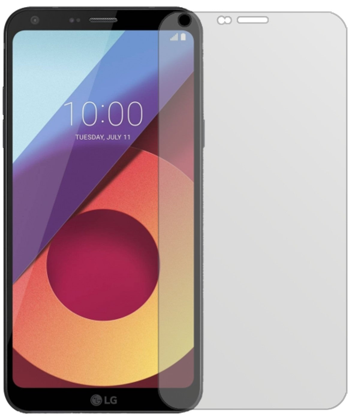 LGQ6 Alpha mit aufgebrachter dipos Displayschutzfolie, die lästige Fingerabdrücke minimiert