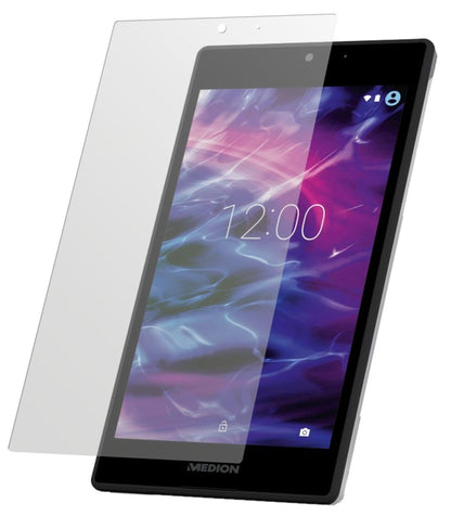 Lifetab P7332 MD99103Medion mit aufgebrachter dipos Displayschutzfolie, die lästige Fingerabdrücke minimiert