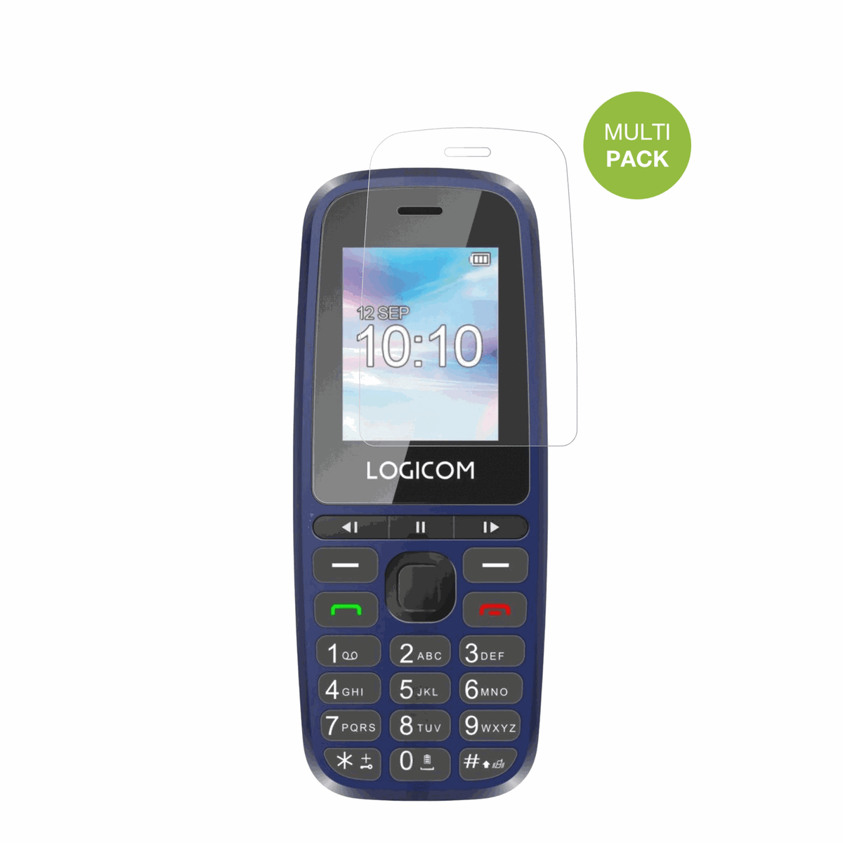 LogicomP199e mit aufgebrachter dipos Displayschutzfolie, die lästige Fingerabdrücke minimiert