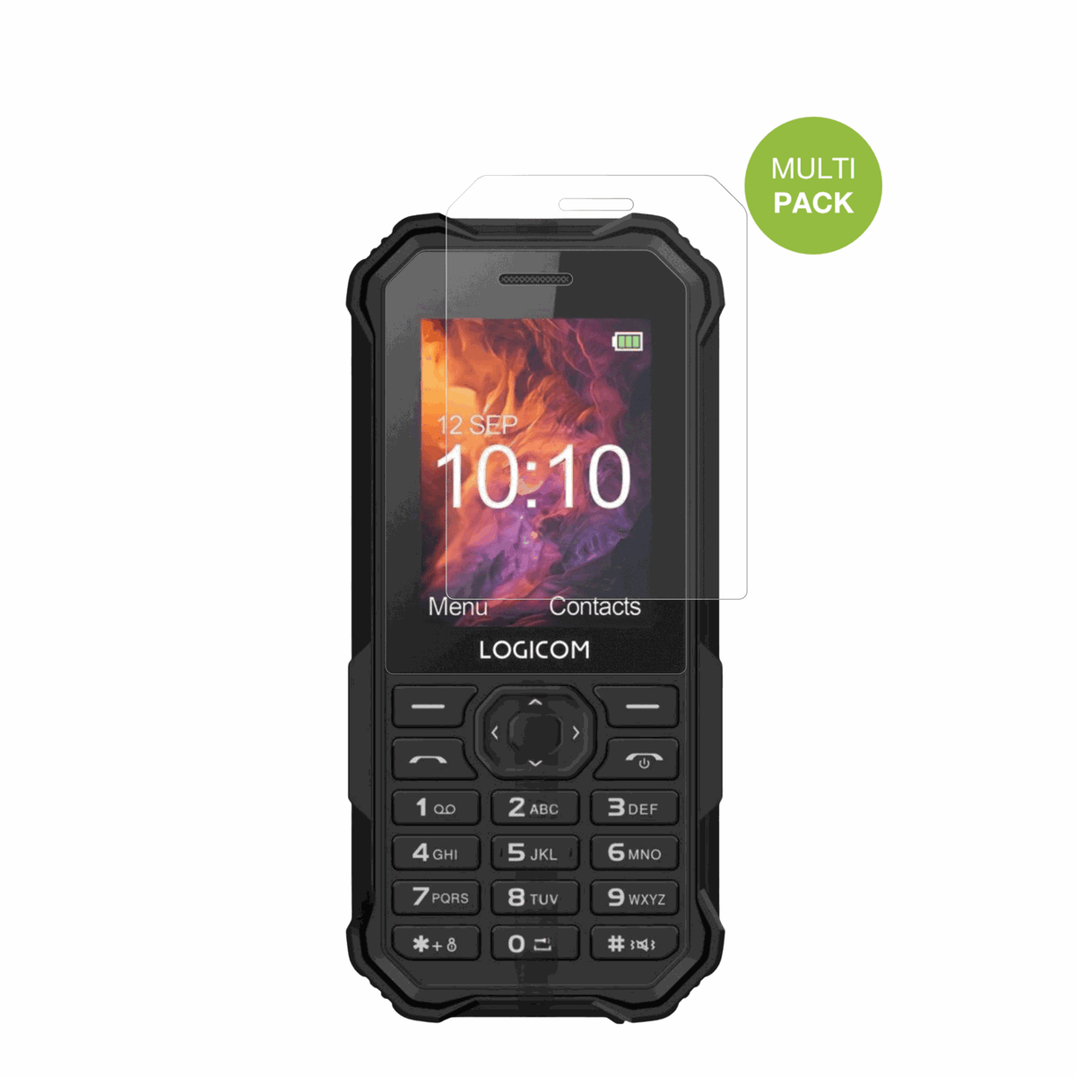 LogicomXtrem 40 Pro mit aufgebrachter dipos Displayschutzfolie, die lästige Fingerabdrücke minimiert