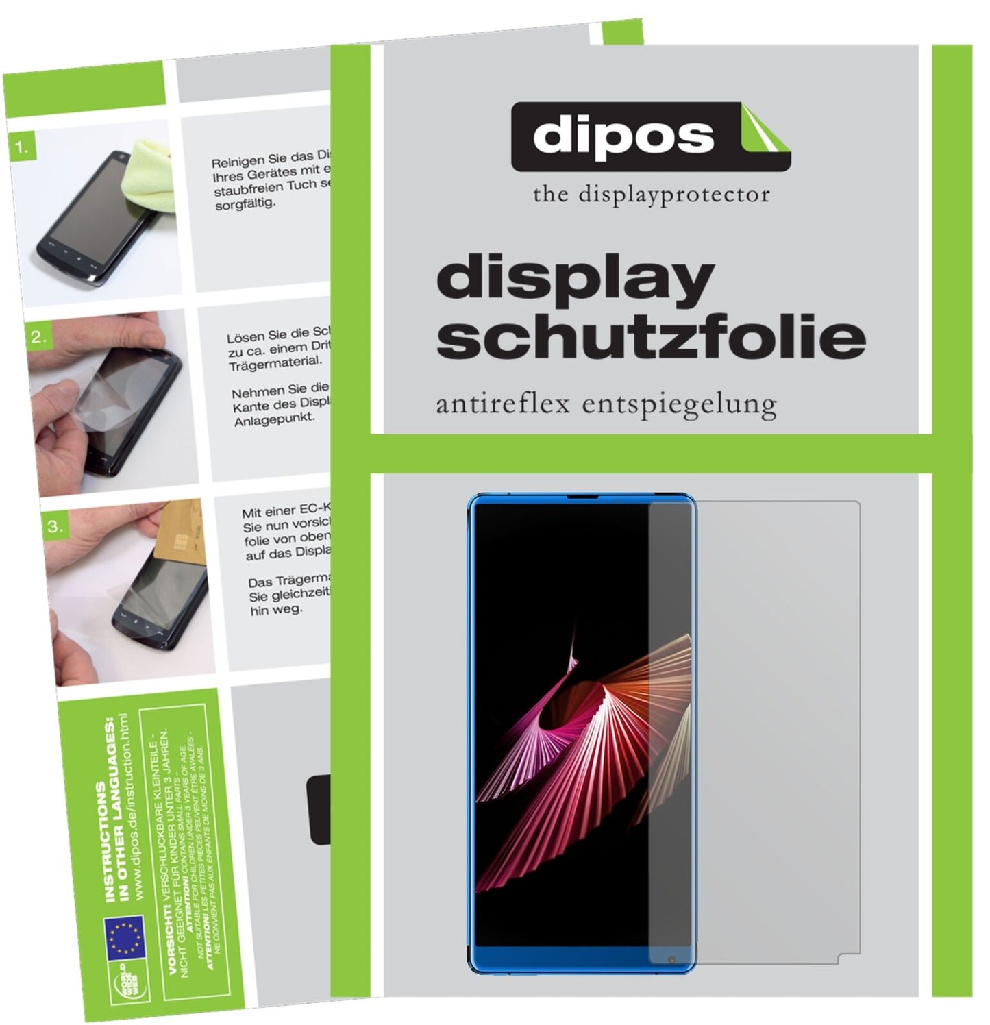 M-HORSEPure 2 mit aufgebrachter dipos Displayschutzfolie, die lästige Fingerabdrücke minimiert