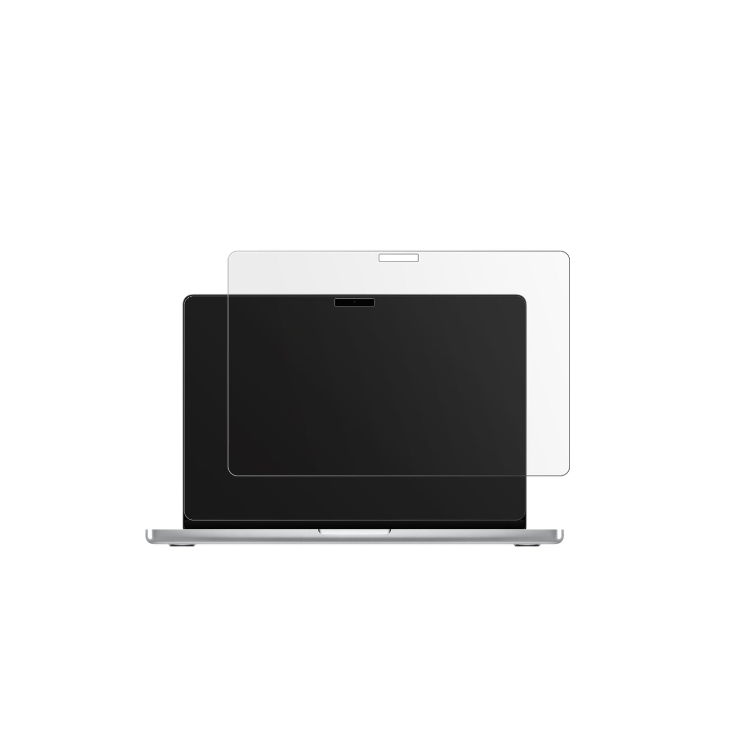 MacBookPro M4 16 Zoll 2024 mit aufgebrachter dipos Displayschutzfolie, die lästige Fingerabdrücke minimiert