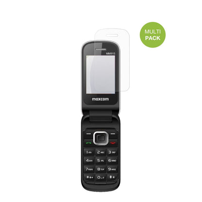 MaxComComfort MM815 mit aufgebrachter dipos Displayschutzfolie, die lästige Fingerabdrücke minimiert