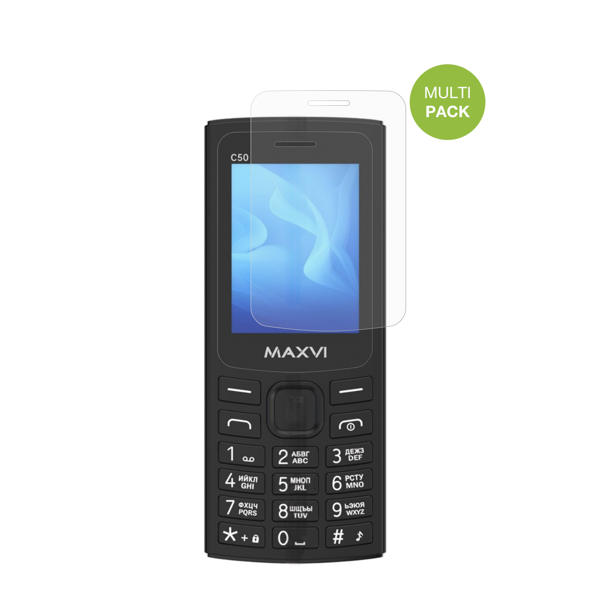 MaxviC50 mit aufgebrachter dipos Displayschutzfolie, die lästige Fingerabdrücke minimiert