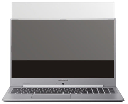 MedionAkoya S17405 mit aufgebrachter dipos Displayschutzfolie, die lästige Fingerabdrücke minimiert