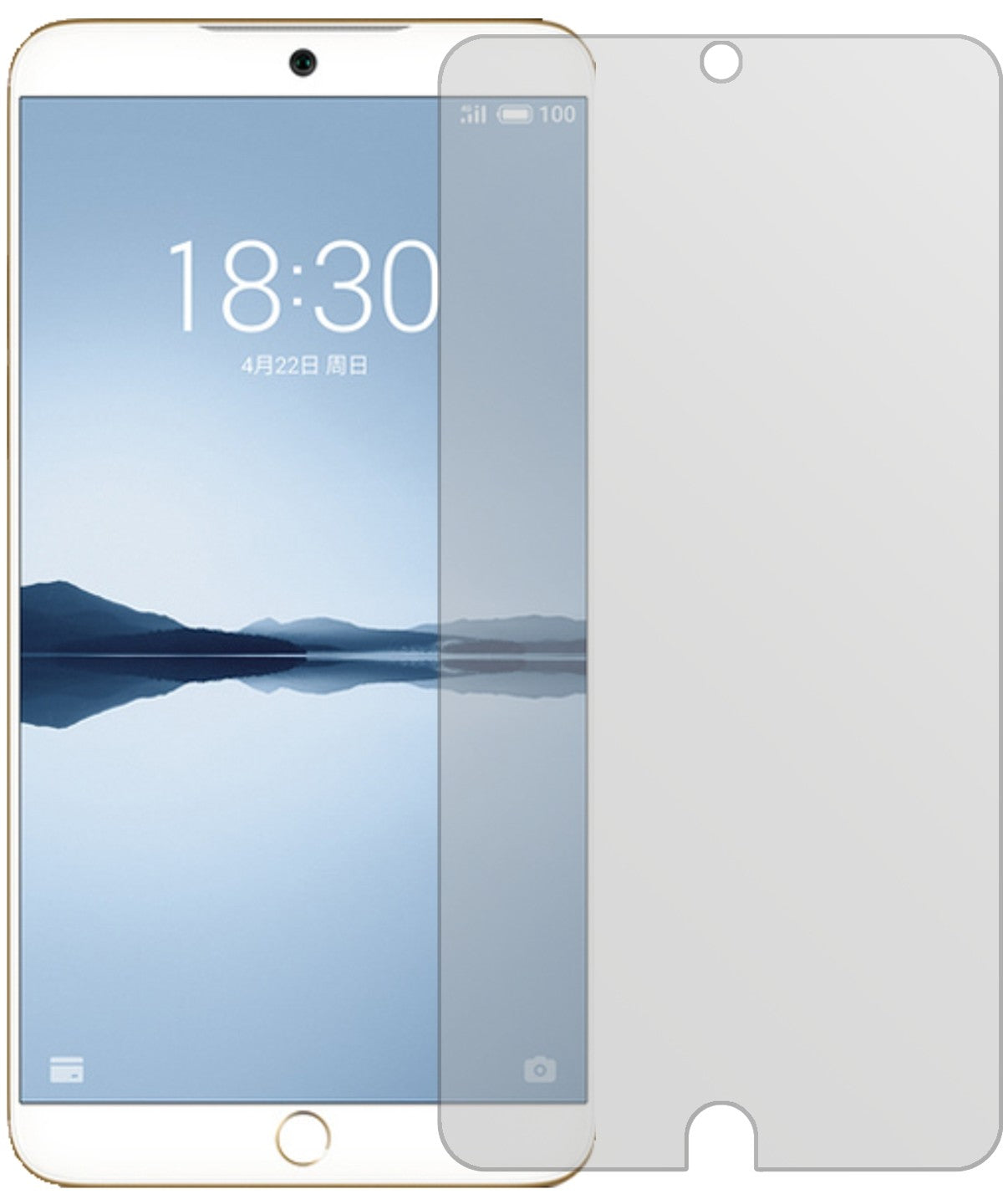Meizu15 Plus mit aufgebrachter dipos Displayschutzfolie, die lästige Fingerabdrücke minimiert