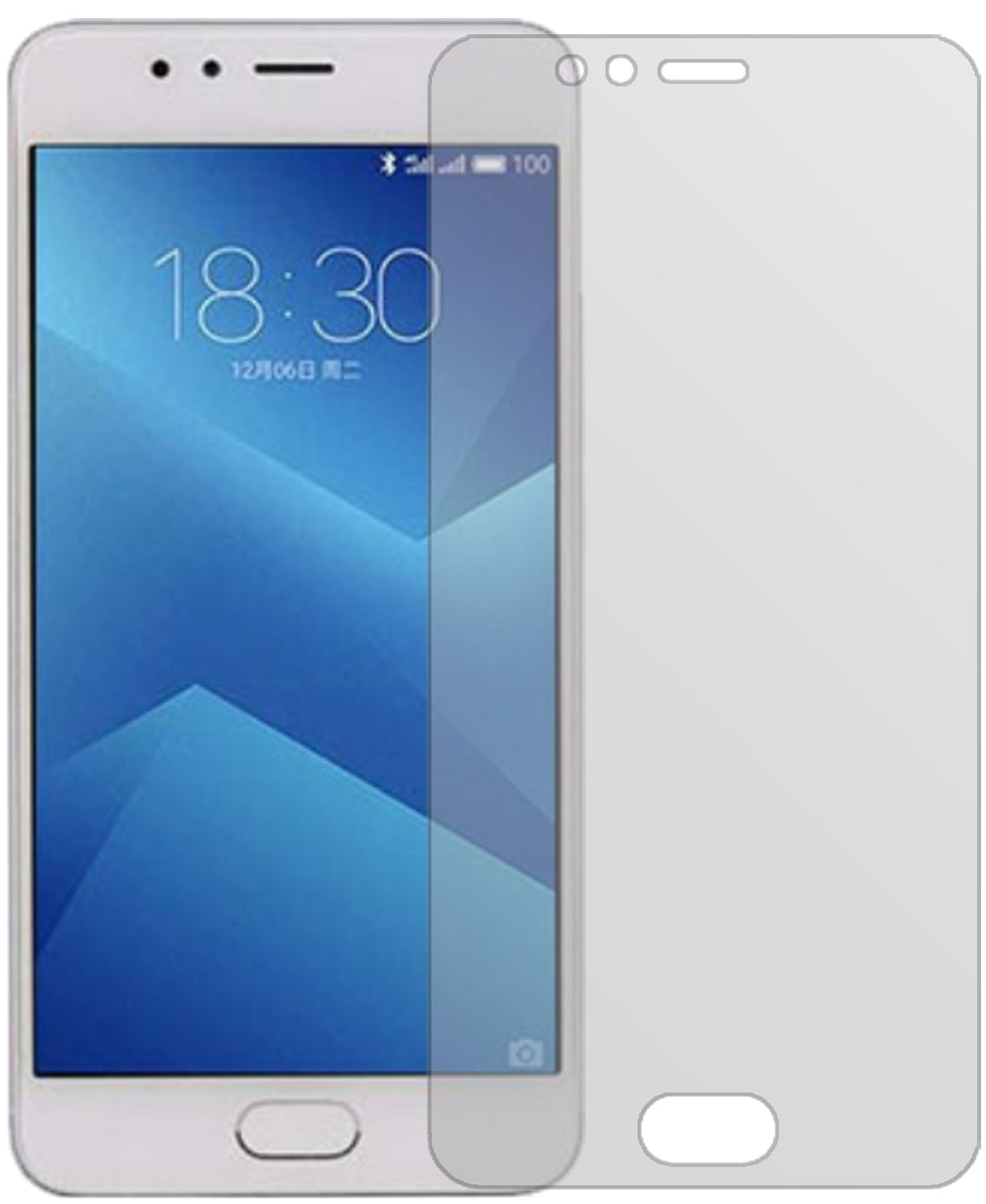MeizuM5s mit aufgebrachter dipos Displayschutzfolie, die lästige Fingerabdrücke minimiert
