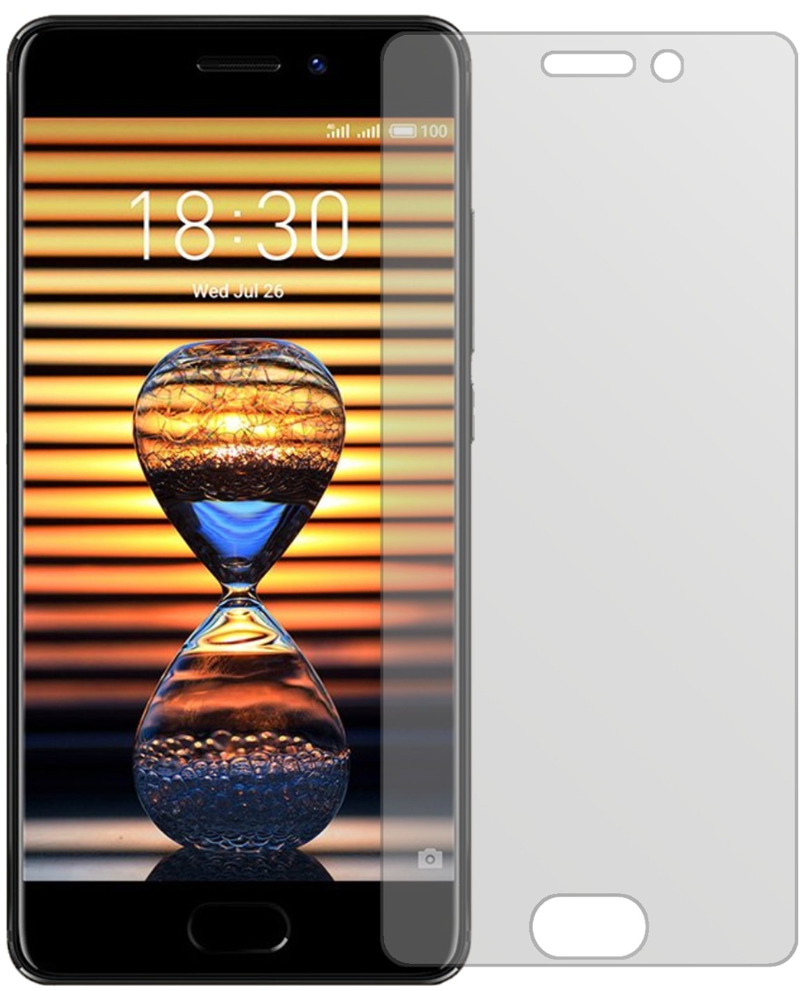 MeizuPro 7 Plus mit aufgebrachter dipos Displayschutzfolie, die lästige Fingerabdrücke minimiert