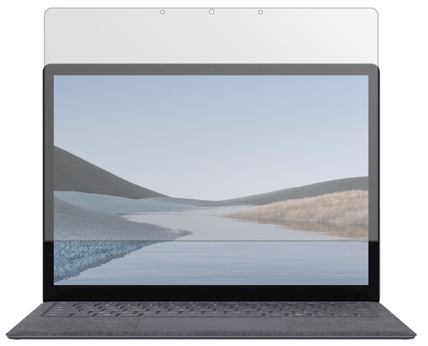 MicrosoftSurface Laptop 3 15 Zoll mit aufgebrachter dipos Displayschutzfolie, die lästige Fingerabdrücke minimiert