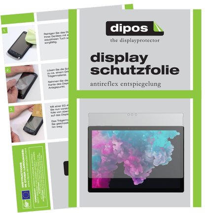MicrosoftSurface Pro 6 mit aufgebrachter dipos Displayschutzfolie, die lästige Fingerabdrücke minimiert