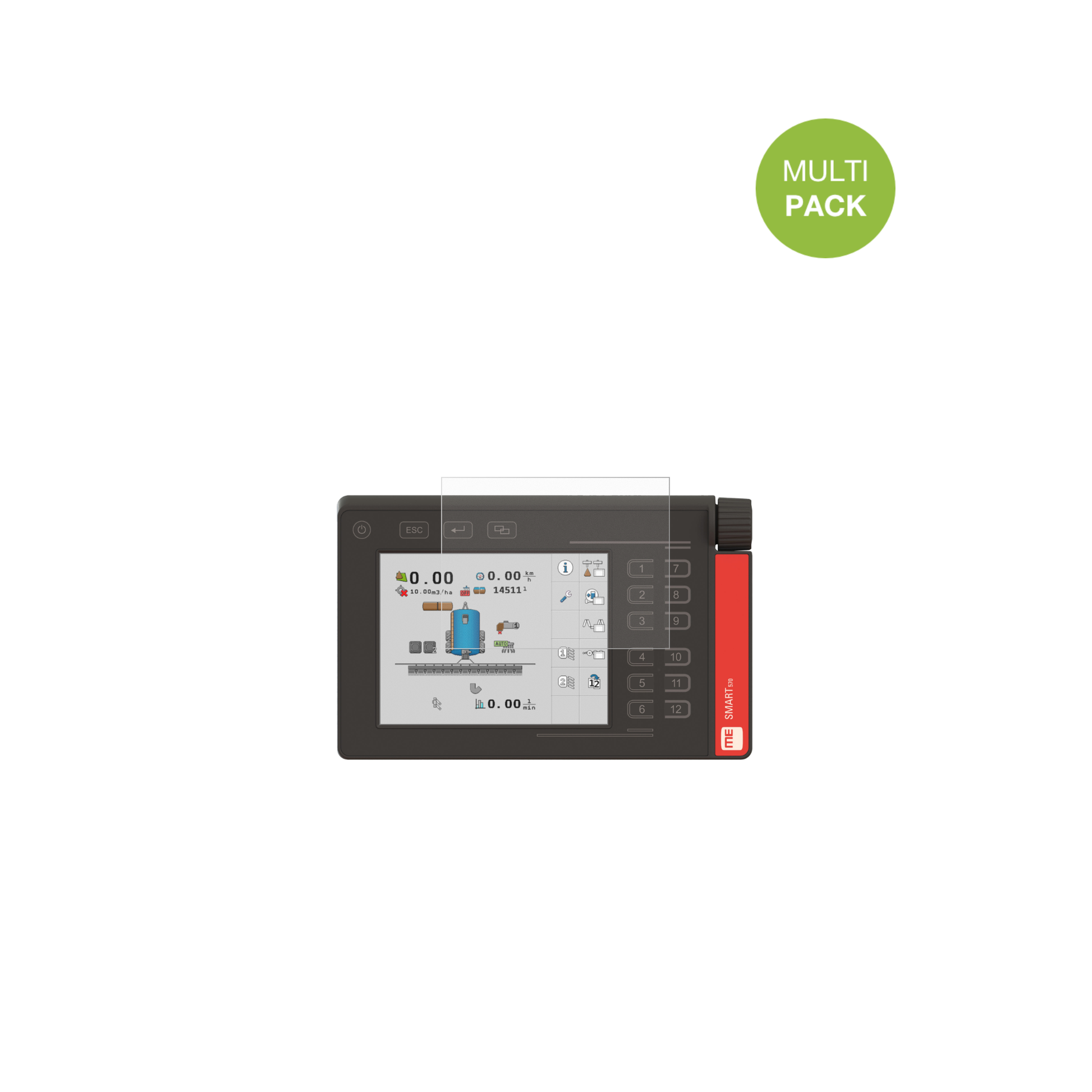 Müller ElektronikSMART570 mit aufgebrachter dipos Displayschutzfolie, die lästige Fingerabdrücke minimiert