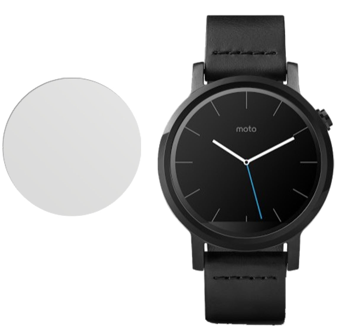 Moto 360 46mm (2. Gen.)Motorola mit aufgebrachter dipos Displayschutzfolie, die lästige Fingerabdrücke minimiert