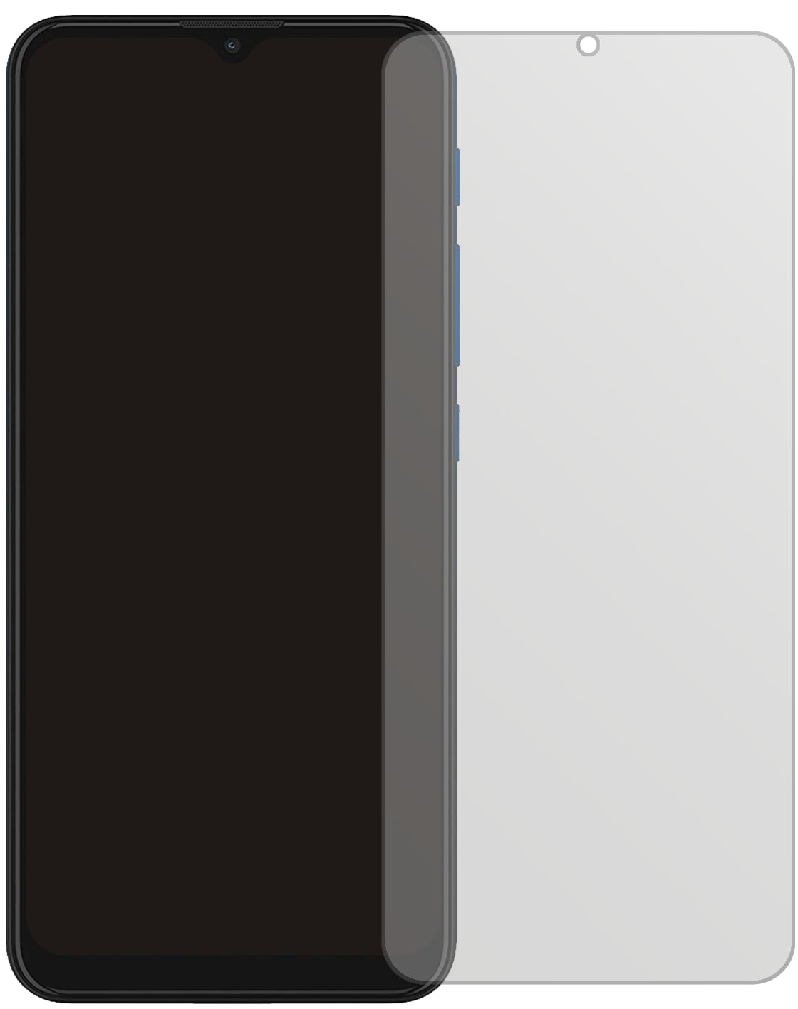 MotorolaMoto E7 Plus mit aufgebrachter dipos Displayschutzfolie, die lästige Fingerabdrücke minimiert