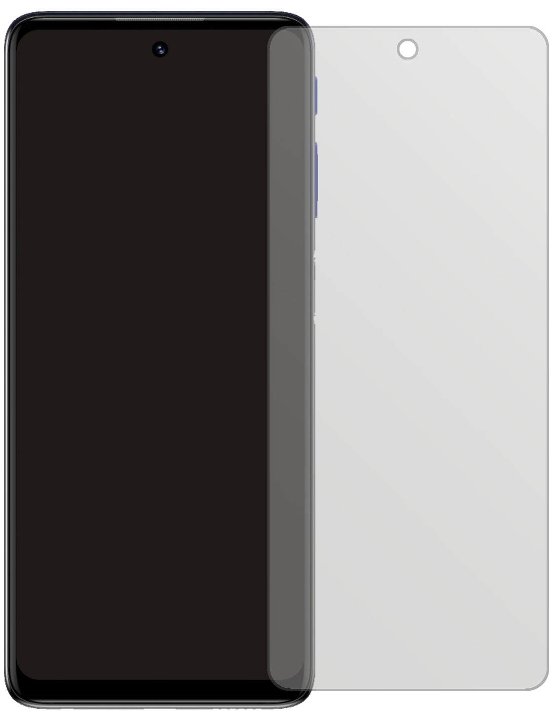MotorolaMoto G51 5G mit aufgebrachter dipos Displayschutzfolie, die lästige Fingerabdrücke minimiert