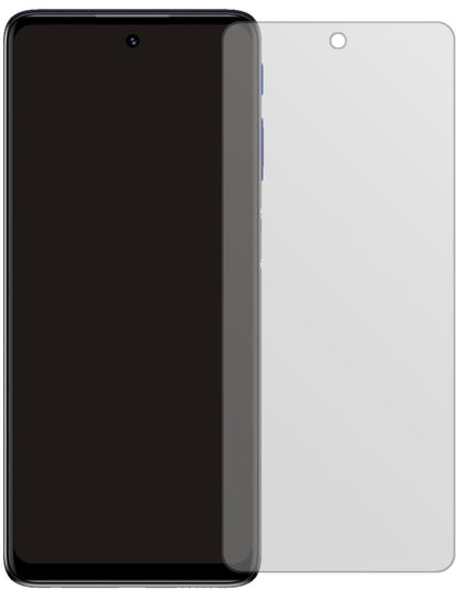 MotorolaMoto G51 5G mit aufgebrachter dipos Displayschutzfolie, die lästige Fingerabdrücke minimiert