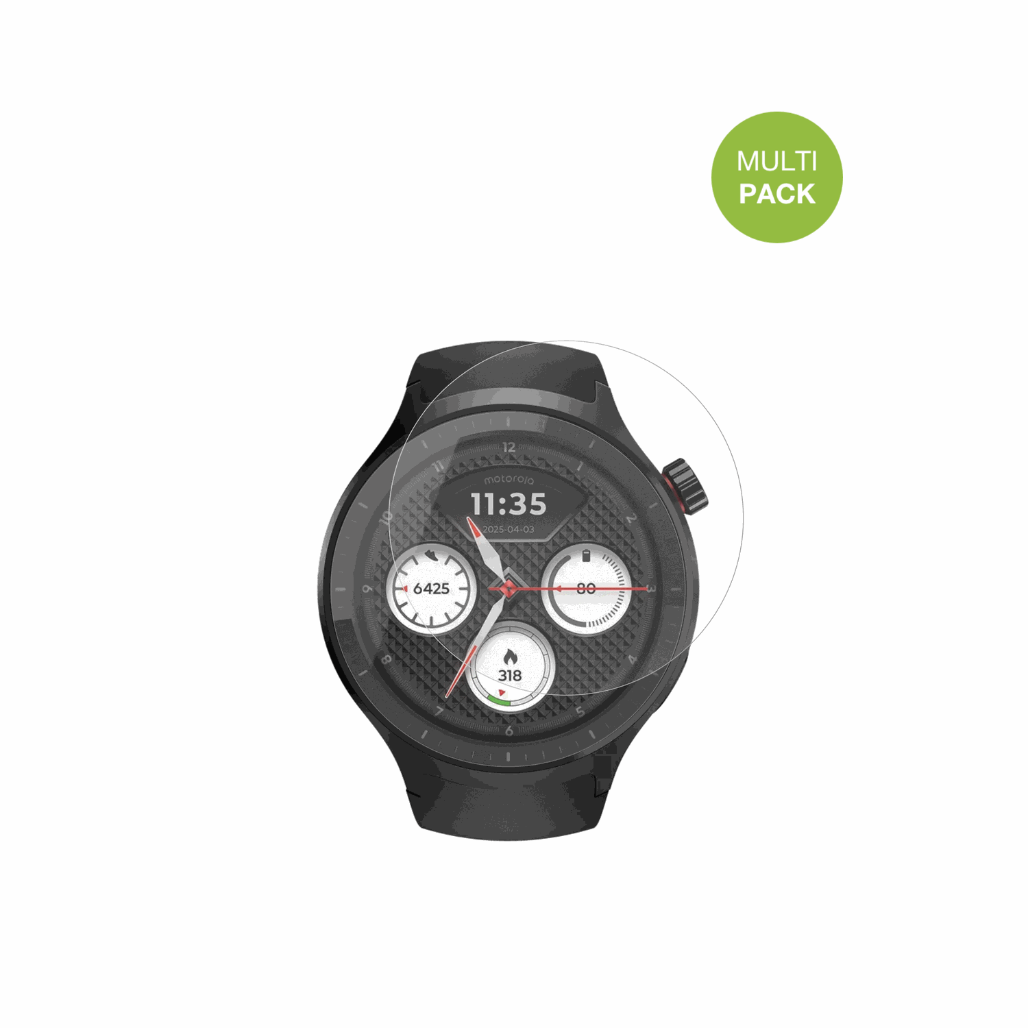 MotorolaMoto Watch 2026 1.43 Zoll mit aufgebrachter dipos Displayschutzfolie, die lästige Fingerabdrücke minimiert