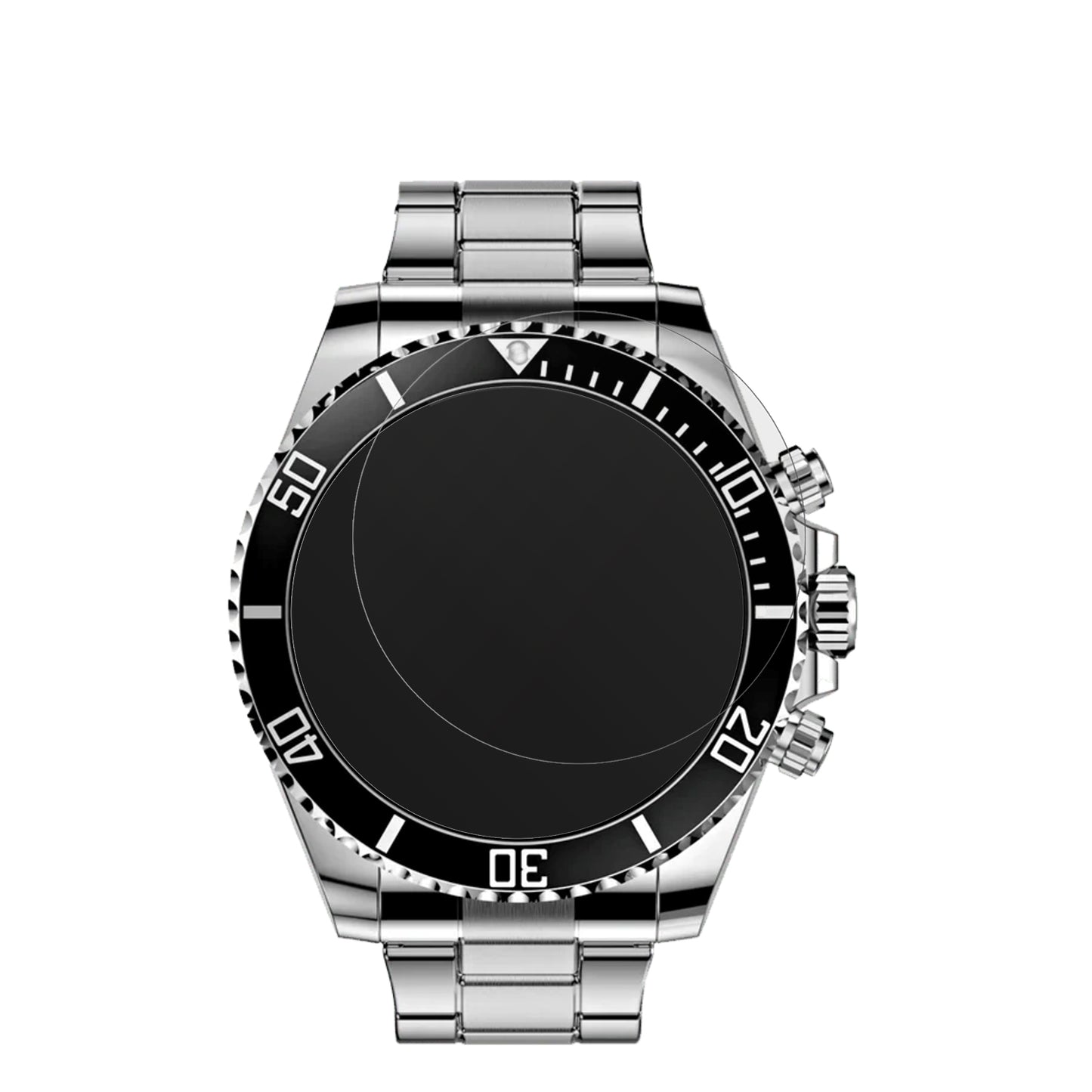 NexosPro Smartwatch mit aufgebrachter dipos Displayschutzfolie, die lästige Fingerabdrücke minimiert