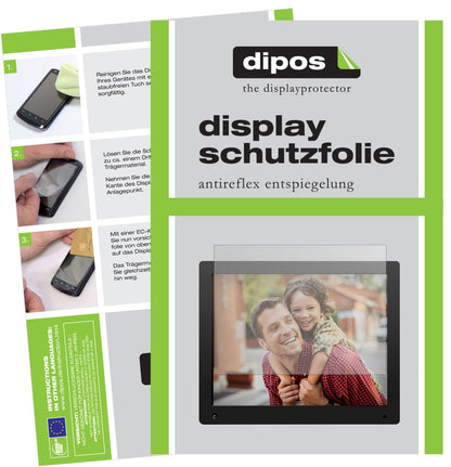 NIX Advance15 Zoll mit aufgebrachter dipos Displayschutzfolie, die lästige Fingerabdrücke minimiert