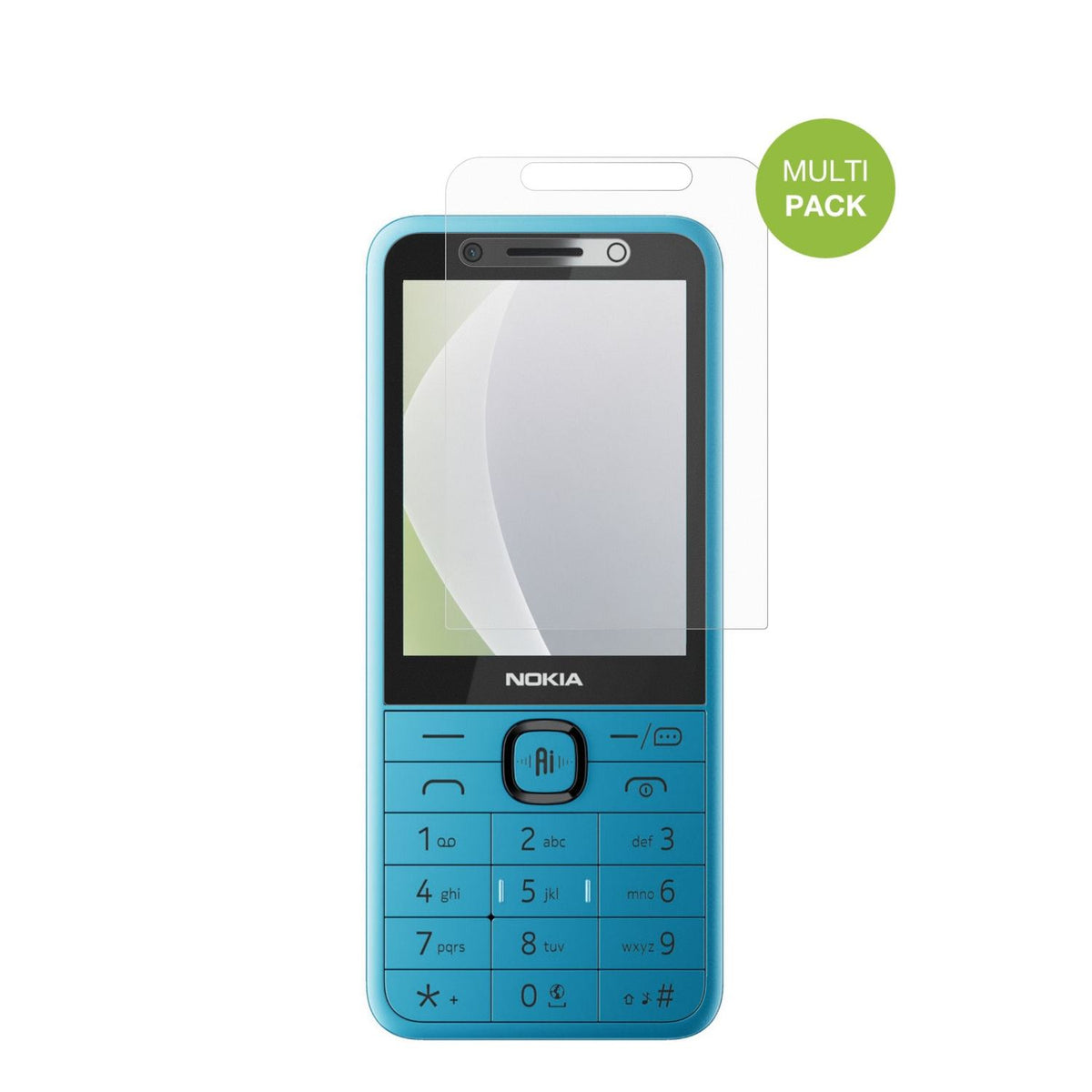 Nokia235 4G 2nd Edition mit aufgebrachter dipos Displayschutzfolie, die lästige Fingerabdrücke minimiert