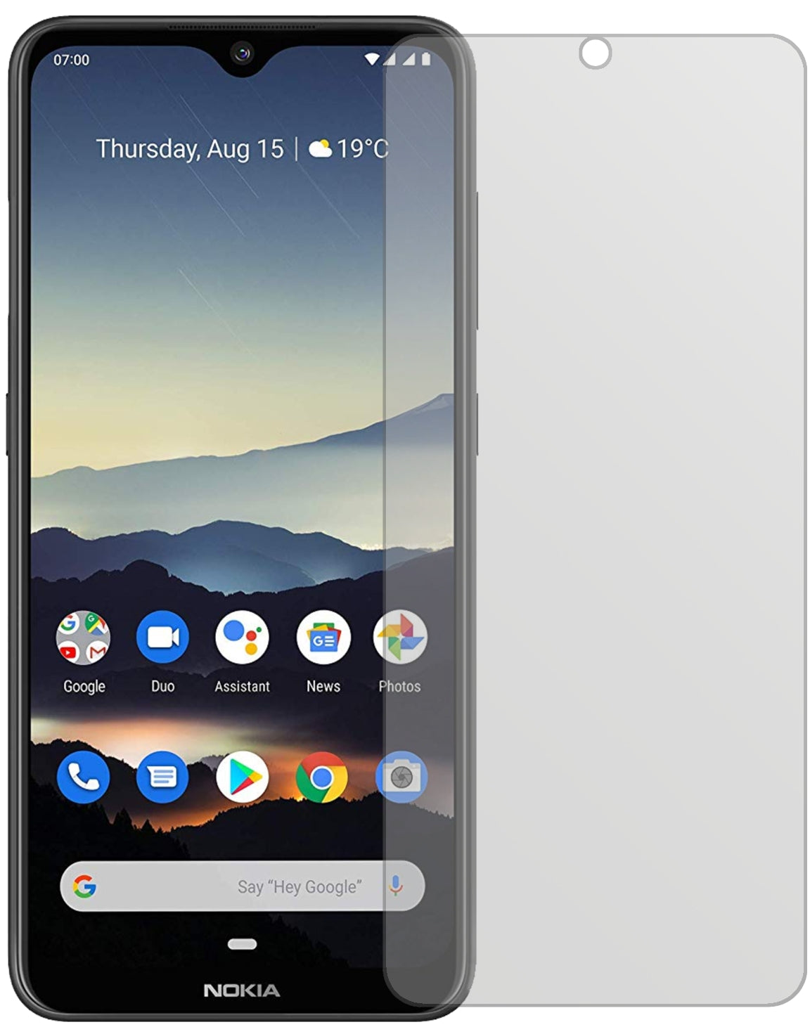 Nokia46060 mit aufgebrachter dipos Displayschutzfolie, die lästige Fingerabdrücke minimiert