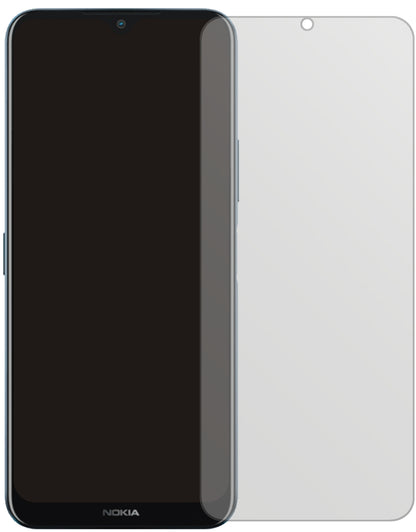 NokiaG50 mit aufgebrachter dipos Displayschutzfolie, die lästige Fingerabdrücke minimiert