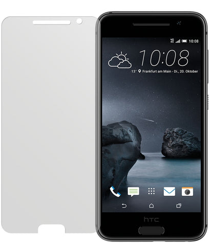 One A9HTC mit aufgebrachter dipos Displayschutzfolie, die lästige Fingerabdrücke minimiert