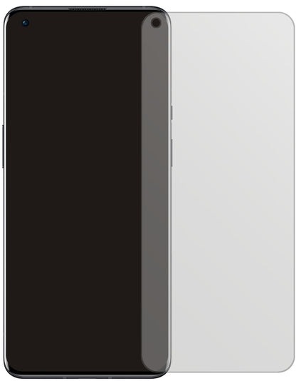 OnePlus9 Pro mit aufgebrachter dipos Displayschutzfolie, die lästige Fingerabdrücke minimiert