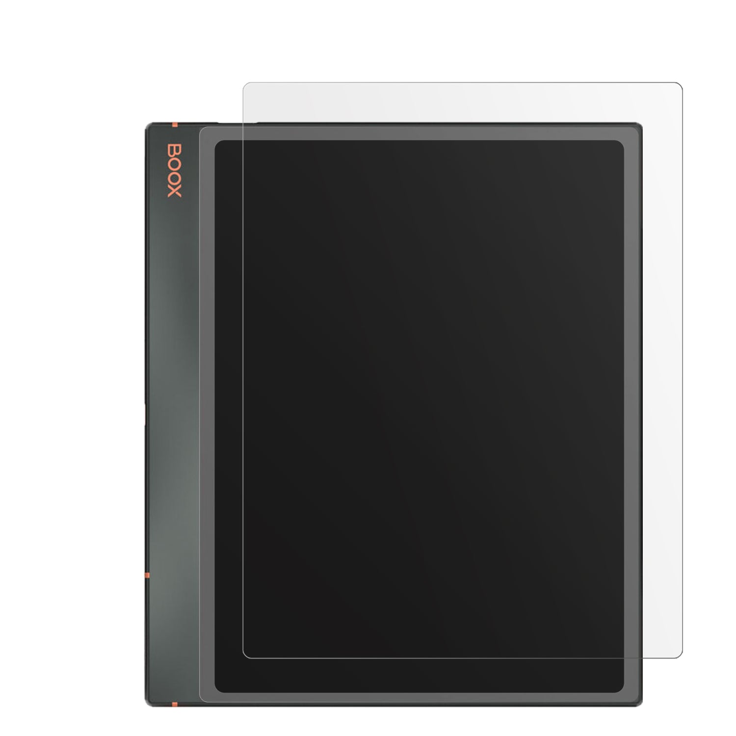 OnyxBoox Note Air3 mit aufgebrachter dipos Displayschutzfolie, die lästige Fingerabdrücke minimiert