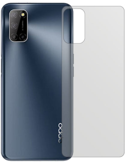 OppoA52 Rückseite mit aufgebrachter dipos Displayschutzfolie, die lästige Fingerabdrücke minimiert